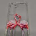 Hungo Compatible with Samsung Galaxy S23 Case for Women Clear Design Cute,Girly Girls Aesthetic Designer Pink Couple Flamingos in Love Heart Animal