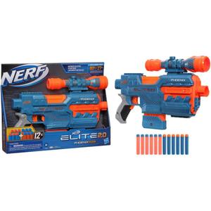 Nerf Elite 2.0 Phoenix CS-6 Motorized Blaster, 12 Official Darts, 6-Dart Clip, Scope, Tactical Rails, Barrel and Stock Attachment Points
