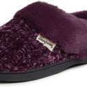 Dearfoams Women's Marled Cable Knit Chenille Clog with Wide Widths Slipper, AUBERGINE, X-Large Standard US