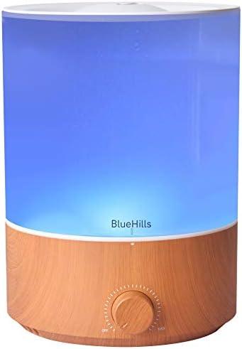 BlueHills Premium 4000 ML XL Essential Oil Diffusers - 70 Hour Run Aromatherapy Diffuser & Air Humidifier Mist for Large Room 7 LED Colors Oil Big Diffuser Essential Oils for Home w/Auto Shut Off E403