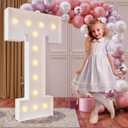 imprsv 4FT Marquee Light Up Letters for Birthday Party Decorations Large Marquee Letters for Wedding Event Bridal Shower Engagement Anniversarty Party Decor,Letter T