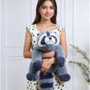 Raccoon Plush, Raccoon Stuffed Animals, Cute Plush Toys Realistic Raccoons Body Pillow Hug Sleeping Fluffy Animal Toys for Kids, Bed Decor Plushie Doll Birthday Gift (11.8in)