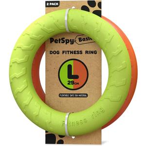 PetSpy Dog Ring Toy  Ring Puller for Outdoor Play, Floating Training & Fetch Toy for Throwing, Catching & Chewers  Durable EVA Flying Disc for Small, Medium & Large Dogs