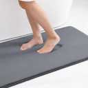 Smiry Memory Foam Bath Mat 36x24, Extra Soft and Absorbent Bathroom Mats, Non Slip Washable Carpet for Floor, Shower and Tub, Dark Grey