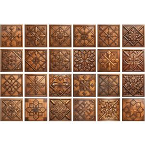 24PCS Removable Self Adhesive Tile Sticker Peel and Stick Backsplash PVC Art Wall Tiles Decal for Kitchen Bathroom Decor 5.91 x 5.91 inch,Brown (Hzw-las-06)