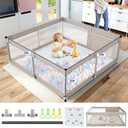 Fodoss Baby Playpen with Mat, 59x59in Playpen for Babies and Toddlers, Kids Play Pen, Extra Large Baby Fence for Infants with Playmates, Toddler Playard