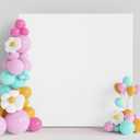 Wokceer Wedding Arch Cover White 6.6FT x6.6FT Square Arch Backdrop Covers Spandex Fitted Balloon Arch Covers Stretchy Backdrop for Birthday Party Wedding Ceremony Banquet Decoration (6.6 x 6.6 FT)