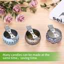 36pcs Metal Candle Wick Holders, 40pcs Candle Wick Stickers Upgraded Candle Wick Centering Devices, Silver Stainless Steel Candle Wick Holder for Candle Making