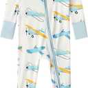 Baby Viscose from Bamboo Footless Pajamas Boys Girls Zippy Pjs Sleep 'N Play Romper - 6-12 Months (Blue)