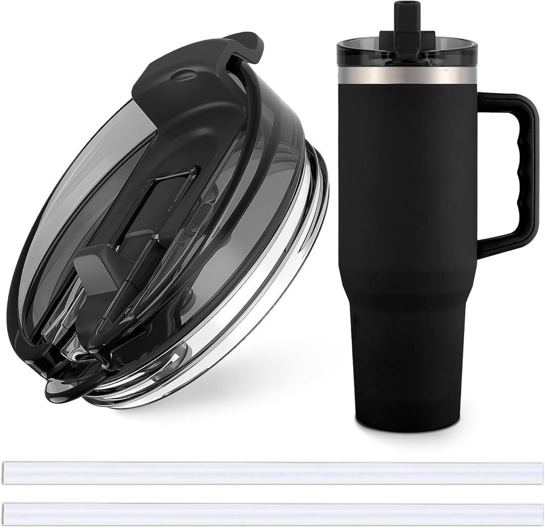 Jmoe USA 40 oz Replacement Lid For Yukon Fit Forty Tumbler With Handle | 2 in 1 Straw Lid | Made of BPA Free Tritan Plastic | 100% Leakproof Design | Dishwasher Safe (1-Pack)