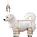 Anti-Dirt Pants for Small Dogs, Waterproof Dog Pants Dust Free Full-Leg Protective Dog Suspender Rain Boots Leggings Anti-Slip Paw Protector Shoes for 6-11 lbs Pets Outdoor Hiking Walking (Plaid)