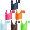 Large Reusable Bags Shopping Washable Foldable 6 Pack Grocery Bags Heavy Duty Lightweight Folding Gift Tote Bag Durable Polyester Color