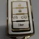 Key Fob Cover Keychain Kit Compatible with Jeep Grand Cherokee L Gladiator Wagoneer Grand Wagoneer Accessories White