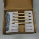 Goo-Ki 6 Pack 3-3/4 Inch 96mm Hole Center Cabinet Pulls Champagne Bronze Zinc Alloy Kitchen Drawer Pulls Drawer Handles 4.2 Inch Length 2201-UBR-96