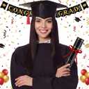 Tinlade Black Graduation Diploma Tube Holder with Gold Foil Stamping Graduation Cap 12.6 x 2 x 2 Inches Waterproof Certificate Scroll Holder for Certificate Diploma Documents Posters Blueprints