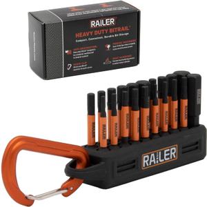 Railer Allen Wrench Hex Bit Set 2 Inch Impact Driver 20pc Hex Bit Set With Holder & Carabiner - Premium S2 Steel, Ideal For Furniture Screws