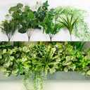 19 Pcs Artificial Boxwood UV Resistant Plants Outdoor Faux Greenery Stems for Indoor Sunroom Outside Hanging Plants Garden Porch Window Box Backyard Farmhouse Dcor