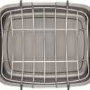 Circulon Total Bakeware Nonstick Roaster, Roasting Pan with Rack, 17-Inch x 13-Inch, Gray