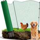 Temporary Fence with Posts, 3x50 Animal Barrier Dog Portable Fencing with Fiberglass Stake Windbreak Rope, Safety Snow Plastic Netting Roll for Garden, Chickens, Backyard Outdoor Protect