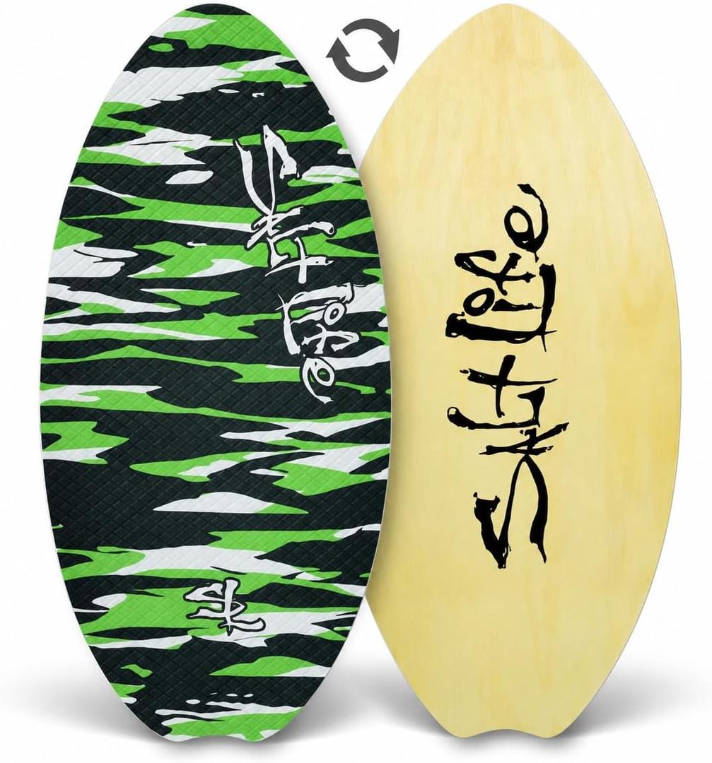 SALT LIFE Wooden Skimboard with EVA Traction Pad, 39 or 41 Inch