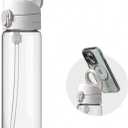 RhinoShield AquaStand Magnetic Bottle 27 oz | Tritan Water Bottle with Straw Lid, Sport Bottle with MagSafe Compatible Handle, Tripod with Adjustable Angles, Leak Proof, Lightweight - Crystal Clear