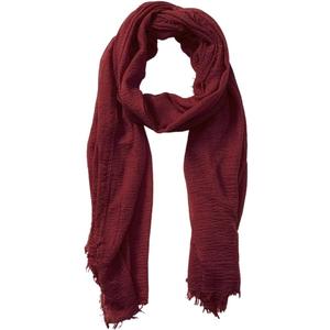 Unisex Cotton Blend Crinkle Vintage Soft Scarf with Fringed Edges 35"  70" (Burgundy Red)