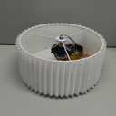 VONLUCE Semi Flush Mount Ceiling Light, 12.2" Ceiling Light Fixture with Pleated Shade, 2-Light Modern Drum Light Fixture for Bedroom Living Room Entryway Hallway, White Shade & Bronze Finish