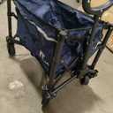 Collapsible Wagon Cart with Wheels Foldable - Folding Utility Heavy Duty Wagons Carts for Grocery Sports Garden Shopping Camping Wheelbarrows (Navy Blue, 120L)