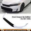 Front Bumper Lip Splitter Compatible with 11th Honda Civic 2025+, Yofer Design 2 Tone Painted Spoiler Body Kit, Pearl White Black