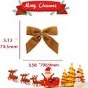 2 x 26 Pcs Gold Small Velvet Bows Decorations Vintage Christmas Ornaments for Christmas Tree Gift Wrapping Wreath Table Fireplace Garland and Xmas Party (Brown)