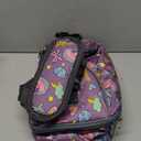 FlowFly Double Decker Cooler Insulated Lunch Bag Large Tote for Boys, Girls, Men, Women, With Adjustable Strap (Purple-Unicorn)