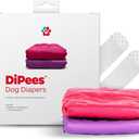 Pet Parents DiPees Disposable Dog Diapers + Extendrs, Leak Proof, Up to 75% Plant Based, Premium Disposable Dog Diapers Female (Princess, Small (12-23"), 30ct)