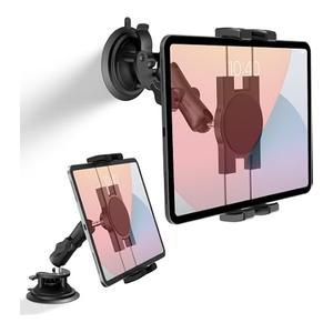 Truck Vacuum Suction Cup Windshield Tablet Mount, Dashboard Heavy Duty 360° Rotation Tablet Holder for Car Tractor
