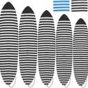 Surfboard Sock Cover - Lightweight Protective Bag for Surf and Paddleboards - Stretch Protector (6'0", Black)