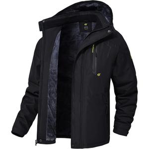 QPNGRP Mens Waterproof Ski Snowboard Jacket Winter Windproof Snow Coat (Large, Black)