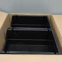 IRIS USA Medium Stackable Storage Bins, 8-Pack, 11" L x 6" W x 5" H, |Made in USA|, Plastic Open Front Shelf Bin for Organizing Parts, Hardware, Tools, Supplies, Garage Shelf, Pantry - Black
