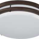 Good Earth Lighting Gel Jordan 14 in. LED Flush Mount LT Bronze, Dimmable, 1700 Lumen, 3000K, 50,000 Hour Rated Lamp Life