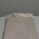 CREVENT 50"X60" Farmhouse Breathable Soft and Warm Classic Throw Blanket for Sofa Couch Bed, Faux Cashmere Home Decoration Throw with Tassles (Coffee)