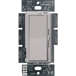Lutron Diva LED+ Dimmer Switch for Dimmable LED, Halogen and Incandescent Bulbs, 150 Watt, Single-Pole or 3-Way, DVCL-153P-GR, Gray