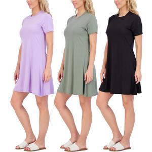 Real Essentials 3-Pack: Women's Super-Soft Short Sleeve Dress Loose Casual Plain Simple Summer T-Shirt (Large) Real Essentials 3-Pack: Women's Super-Soft Short Sleeve Dress Loose Casual Plain Simple Summer T-Shirt (Large)
