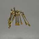 Comicfs 12-Piece Stainless Steel Forks, 5.3 Inches, Seafood Crab Forks Escargot Fork 2 Prong Tasting Appetizer Fork Dessert Cocktail Salad Fruit Fork for Party Travel (Gold)