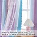 XiDi Curtains for Bedroom Decor, Kids Room Curtains for Girls Rainbow Colour, Pink Purple/34/102