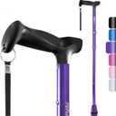 Walking Cane, Folding, Adjustable, Lightweight, Walking Canes for Men & Women, Soft Ergonomic Handle, Heavy Duty All Terrain Tip, Walking Sticks for Seniors & Adults with Travel Bag (Purple)