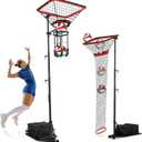 AugFir Volleyball Setter & Spike Trainer, Adjustable Height 93"-126" Volleyball Trainer with 88LBS Sandbag Base & Transport Wheels, Solo Practice Tool for Indoor & Outdoor Use Spiking & Drills
