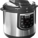 Presto 02141 6-Quart Electric Pressure Cooker, Black, Silver, Stainless steel