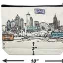 Cities Around the World Artwork Cosmetic Bag Series  Designed in USA, Travel Makeup Bag with Zipper, Souvenir Gift for Women, Artwork Organizer for Purse or Toiletry (Atlanta)