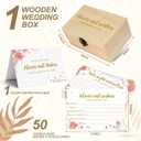 50 PCS Advice and Wishes for the MR and MRS Cards Wedding Advice Cards and Box Bridal Shower Games Decorations Engagement Wedding