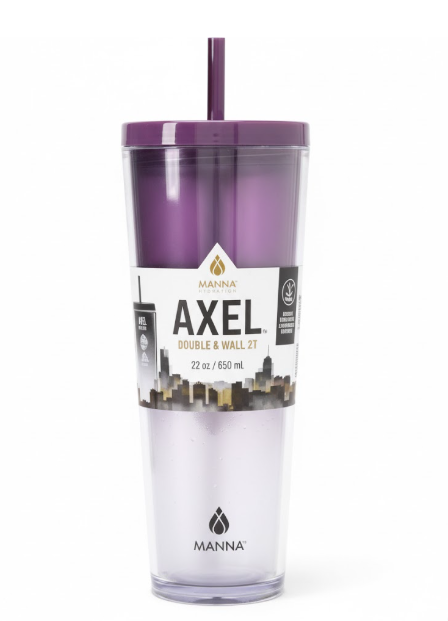 Manna™ Axel™ Plastic Tumbler & Straw Set - Purple