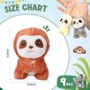 9 Pcs Mini Sloth Stuffed Animal Sloth Birthday Party Supplies Small Baby Shower Sloth Gifts Soft Huggable Adorable Jungle Animal Plush Toys Set for Party Favors Award 4 Inches (Brown, Gray, Beige)