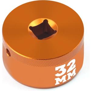 Fork Topcap Socket, Orange, 32mm 3/8 Drive Flat Socket for Fox 36/38/40 Series Mountain Bike Fork Topcap Nuts